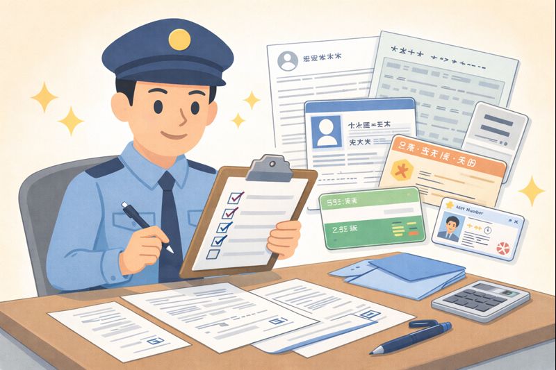 警備員として働く際に必要な書類は？